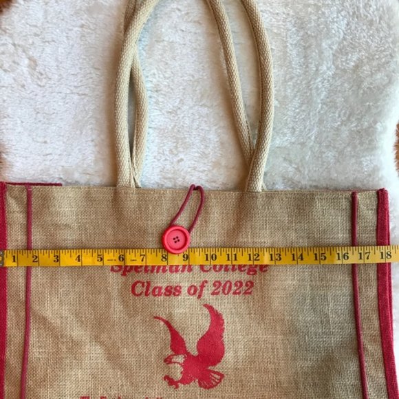 Spelman College Class of 2022 Burlap Shoulder Tote Eco Friendly Shopping Bag - Picture 12 of 14